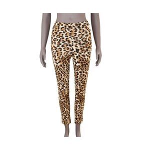 Leopard Print Leggings Small Slim Stretch Pants Boho Y2K Animal Print 90s Chic